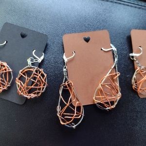 Hand-crafted wire earrings